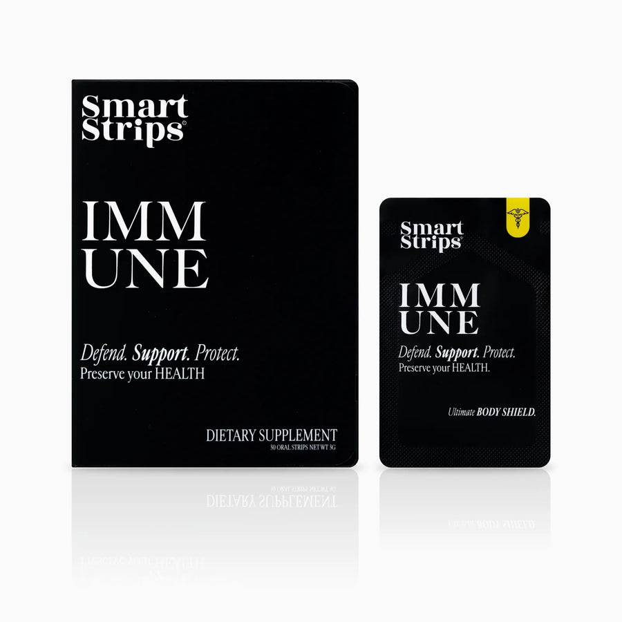 Smart Strips IMMUNE oral dissolvable strips, box and single sachet