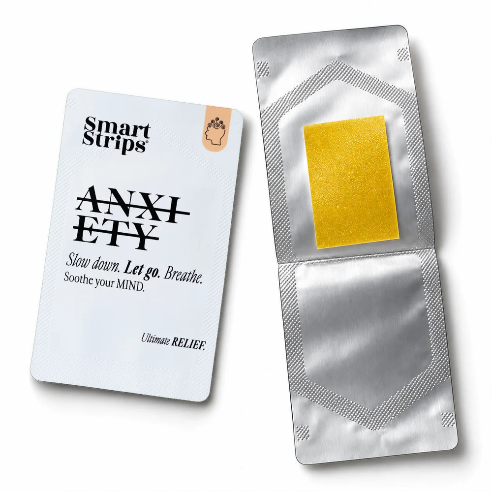 Smart Strips ANXIETY oral dissolvable strips, box and single sachet