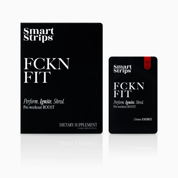 Smart Strips FCKN FIT oral dissolvable strips, box and single sachet