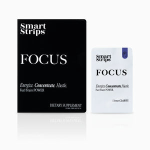 Smart Strips FOCUS oral dissolvable strips, box and single sachet