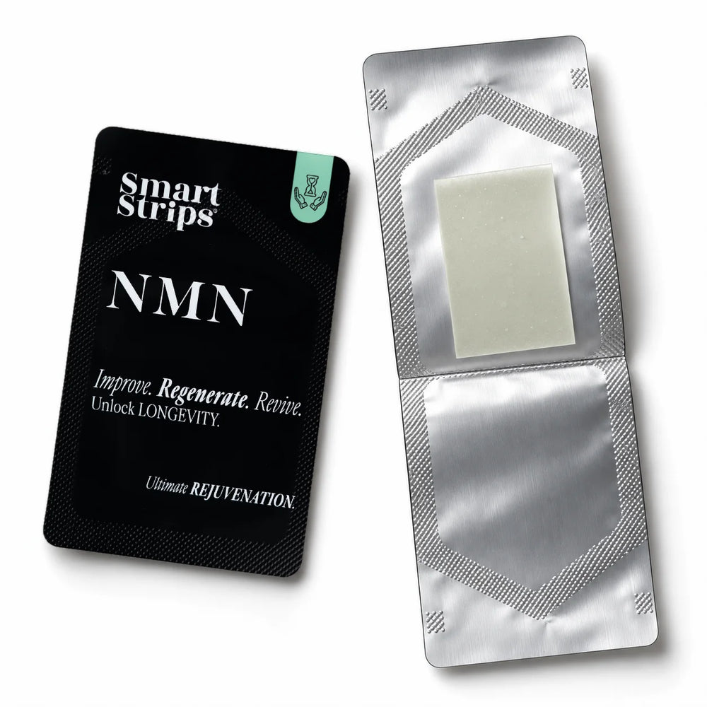 Smart Strips NMN oral dissolvable strips, box and single sachet